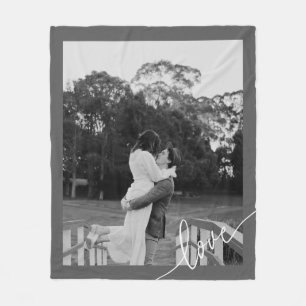 Minimal svartvitt och vitt par foto fleecefilt