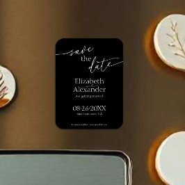 Minimal svartvitt skript Finare Spara datum Magnet