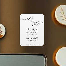 Minimal svartvitt skript Finare Spara datum Magnet