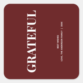 Minimal TACKSAM | Deep Red Holiday Fyrkantigt Klistermärke