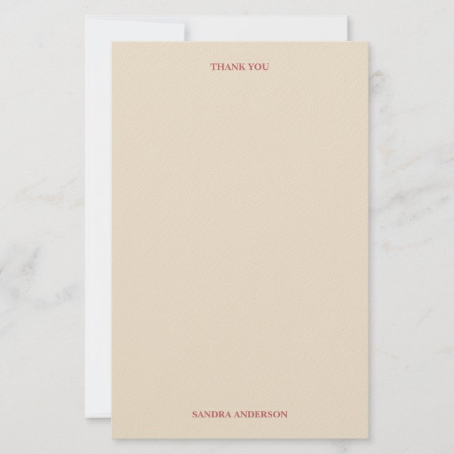 Minimal Tacksamhet Brevpapper (Framsida)