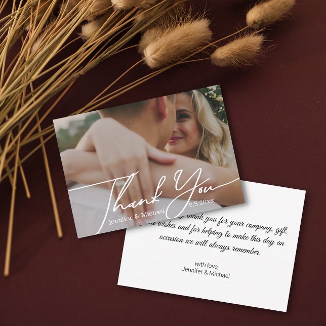 minimal tacksamhet för ditt handskrivna bröllop-fo anteckningskort (Skapare uppladdad)