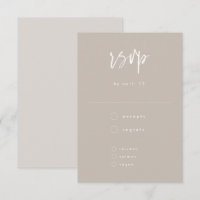 Minimal Taupe Vit handskriven Bröllop