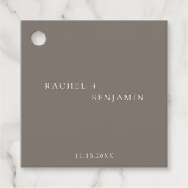Minimal Taupe Wedding Elegant Personalized Gåvor Etiketter