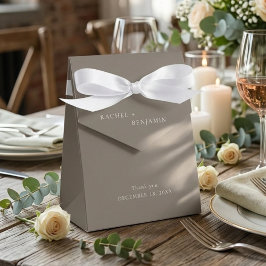 Minimal Taupe Wedding Elegant Personalized Presentaskar
