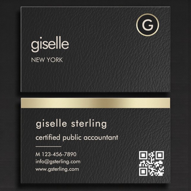 Minimal Tax Accountant CPA Faux Leather Visitkort (Skapare uppladdad)