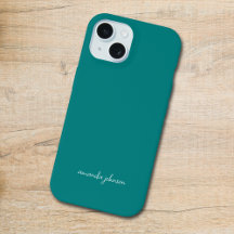 Minimal Teal Monogram Kursivt Namn