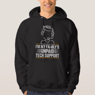Minimal teknisk support för Min familj obetald tek Hoodie
