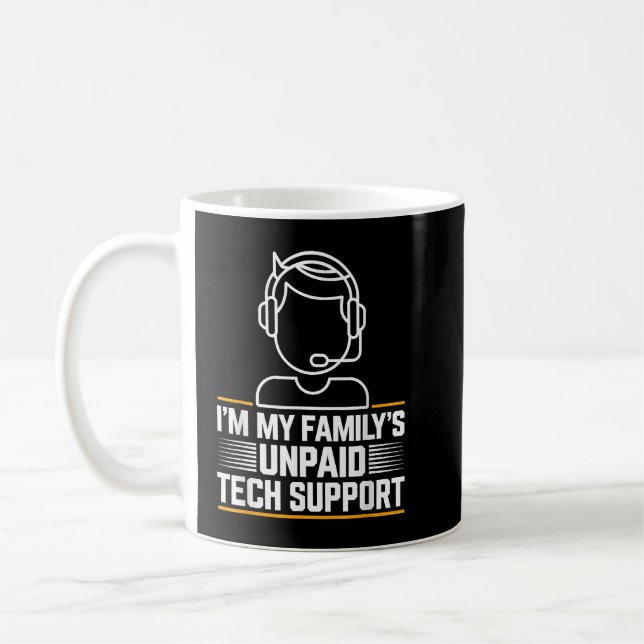 Minimal teknisk support för Min familj obetald tek Kaffemugg (Vänster)