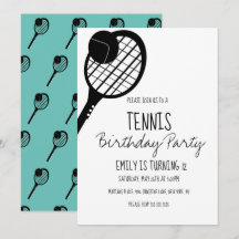 Minimal tennis sport födelsedag svart vit