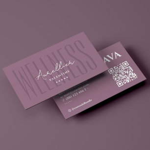 Minimal terapeut Dusty Pink Wellness Coach Visitkort