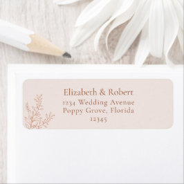Minimal Terracotta Botanical Address Label Returadress Etikett