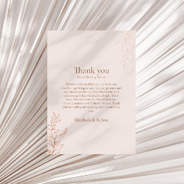 Minimal Terracotta Botanical Thank You Card Tack Kort