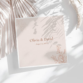Minimal Terracotta Botanical Wedding Napkin Pappersservett