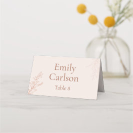 Minimal Terracotta Botanical Wedding Place Card Placeringskort