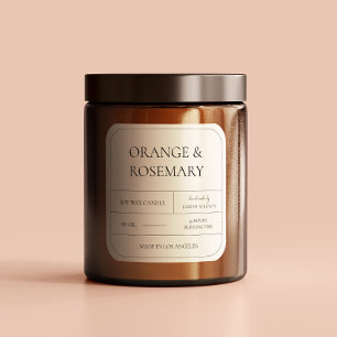 Minimal Terracotta Clay Earthy Tones Candle-etiket Fyrkantigt Klistermärke