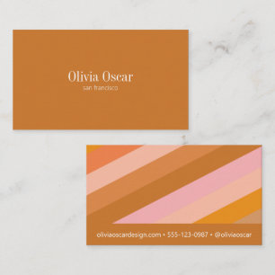 Minimal Terracotta Rosa Retro Boho Rand Cute Visitkort