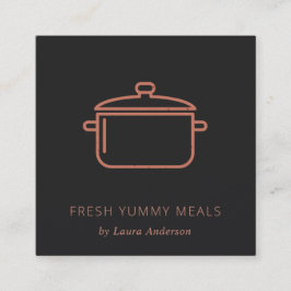 MINIMAL TERRACOTTA RUST POT MEAL CHEF-CATERING FYRKANTIGT VISITKORT