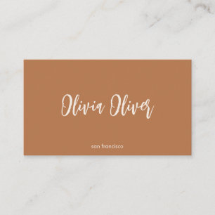 Minimal Terracotta Script Calligraphy Boho Modern Visitkort