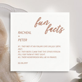 Minimal terracotta Typography Roligt Facts Bröllop Pappersservett