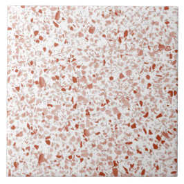 Minimal Terracotta White Terrazzo Stone Mönster Kakelplatta