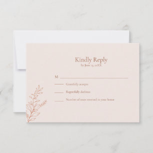 Minimal Terrakotta Botanisk RSVP-kort OSA Kort