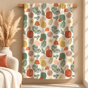 Minimal Terrakotta Koppar Boho Löv Blank Konst Fleecefilt