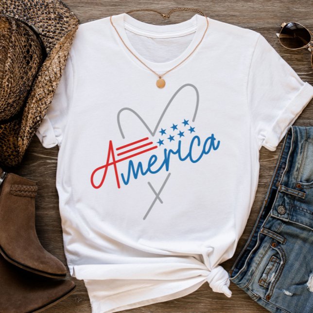 Minimal text Graphic American Flagga 4:e juli T Shirt (Minimal Text Graphic American Flag 4th of July T-Shirt
)