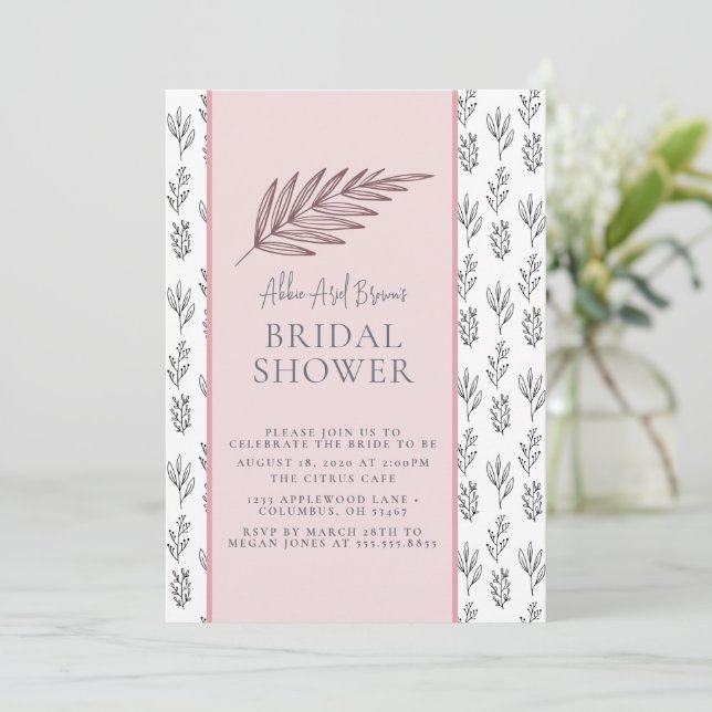 Minimal text Rosy  Script-Möhippa Inbjudningar (Stående Fram)