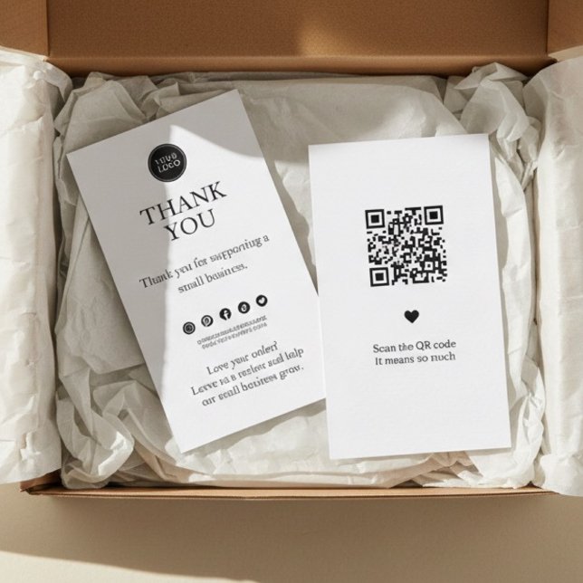 Minimal Thank You Insert Card for Small Business Tilläggskort (Skapare uppladdad)