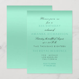 Minimal Tiffany Mint Grönt Möhippa Birthday Inbjudningar