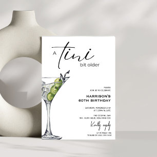 Minimal "tini bit äldre!" Cocktail-Födelsedagsfest Inbjudningar