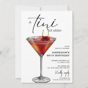 Minimal "tini bit äldre!" Cocktail-Födelsedagsfest Inbjudningar