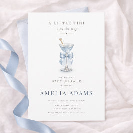 Minimal Tini One är på väg Pojke Baby Shower Inbjudningar