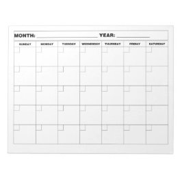 Minimal tom kalender anteckningsblock