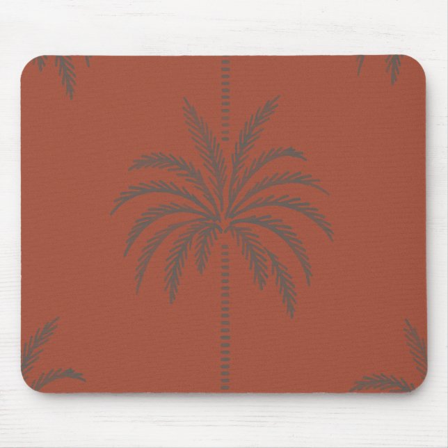 Minimal Tropical Palm Tree Pattern Terracotta  Musmatta (Framsidan)