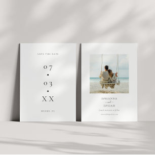 Minimal Tropical Photo Wedding Spara Datumet