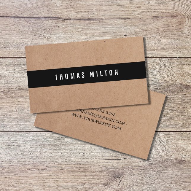 Minimal tryckt Kraft Black Rand Consultant Visitkort (Skapare uppladdad)