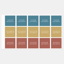 Minimal turkos Terracotta Custom Name School Klistermärke