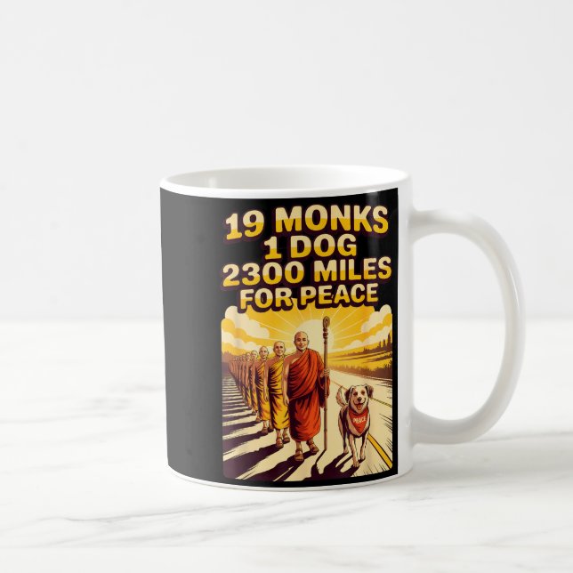Minimal Turlop För Buddhistmunkar För Fred Kaffemugg (Höger)