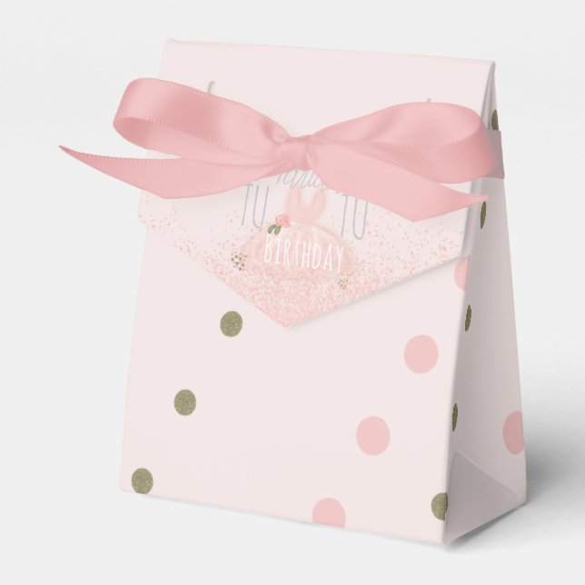 Minimal Tutu Flickas Födelsedag Två år Glitter  Presentaskar (Framsidan Sidan)