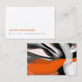 Minimal Typo Orange svart Visitkort