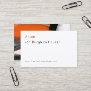 Minimal Typo Orange svart  Visitkort
