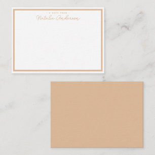 Minimal typografi Avslappnad SkriptpastellOrange Anteckningskort
