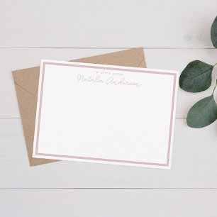 Minimal typografi Avslappnad SkriptpastellRosa Anteckningskort