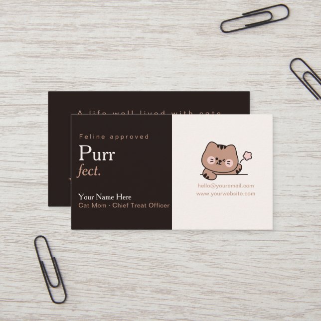 Minimal typografi Elegant visitkort purrfect (Fram/Back In Situ)