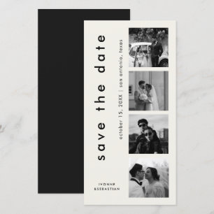 Minimal typografi Foto Bokmärke Elegant Bröllop Spara Datumet