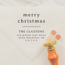 Minimal typografi God jul Returadress