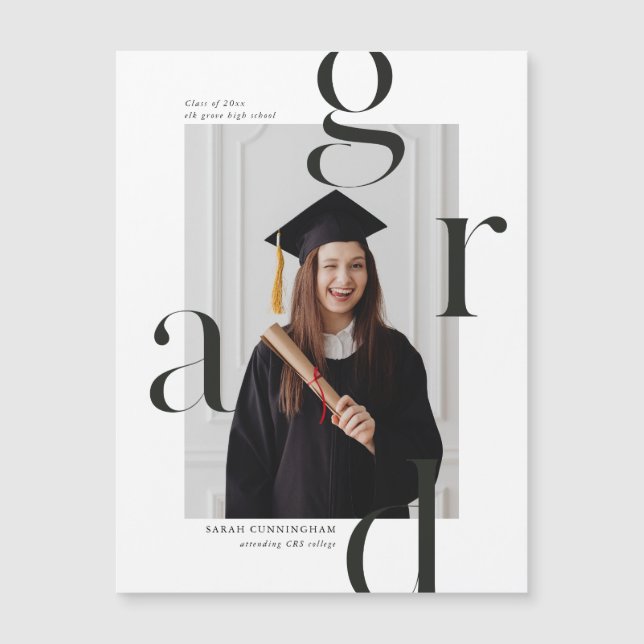 Minimal typografi i Studenten-meddelandemagnet (Framsida)