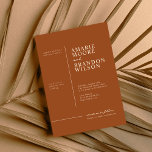 Minimal typografi Jord Tone Bröllopsinbjudan Inbjudningar<br><div class="desc">Den här minimala typografin Earth Tone Wedding-inbjudan är perfekten inbjudan för att skicka dina gäster till firandet av din speciella dag. Den enkla och minimalistiska utformningen passar alla par. Klicka om du vill anpassa texten ytterligare och redigera verktyg för anpassning av fullt färg.</div>